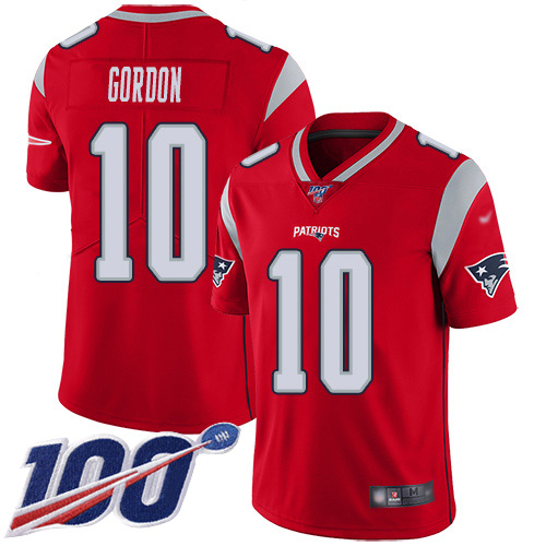 New England Patriots Football #10 100th Season Inverted Limited Red Men Josh Gordon NFL Jersey